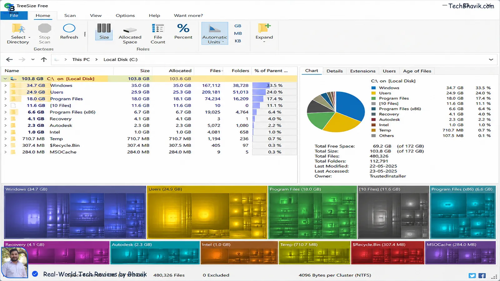 Android Hanging? 12 Hidden Tips: How To Free Up Storage Massive Space Instantly TreeSize Free software interface displaying a visual breakdown of large folders on a Windows hard drive