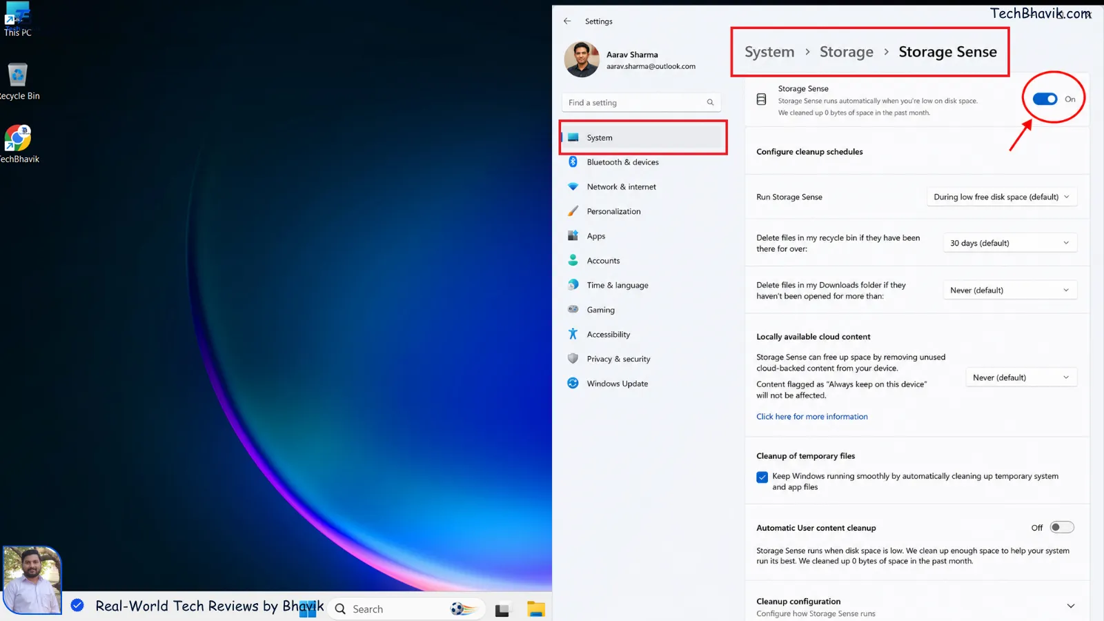 Android Hanging? 12 Hidden Tips: How To Free Up Storage Massive Space Instantly Windows 11 system storage settings showing how to enable and configure Storage Sense
