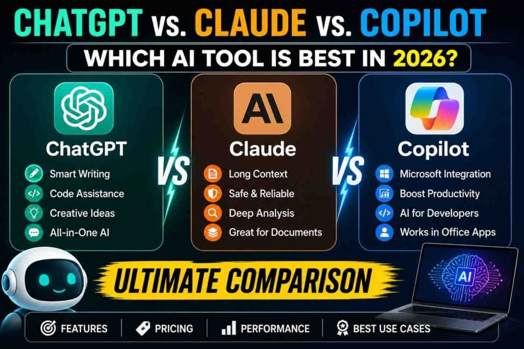 ChatGPT vs Claude vs Copilot comparison 2026