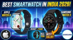 Main image: best smartwatch in India 2026 comparison Samsung image: Samsung Galaxy Watch 8 India 2026 Apple image: Apple Watch Series 11 India price Budget image: best smartwatch under 5000 India 2026