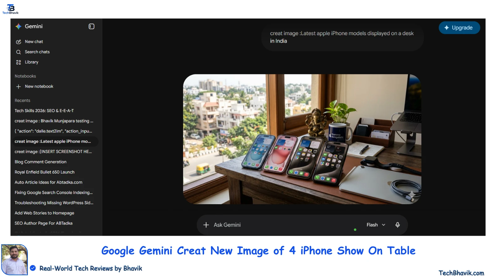 Best AI Tools for Students 2026: 7 Top Picks for India & Global Success Google gemini creat techbhavik website post image of iphone on table