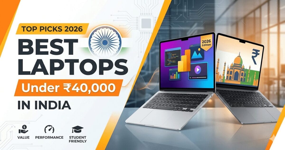 Best Laptops Under ₹40,000 in India 2026.