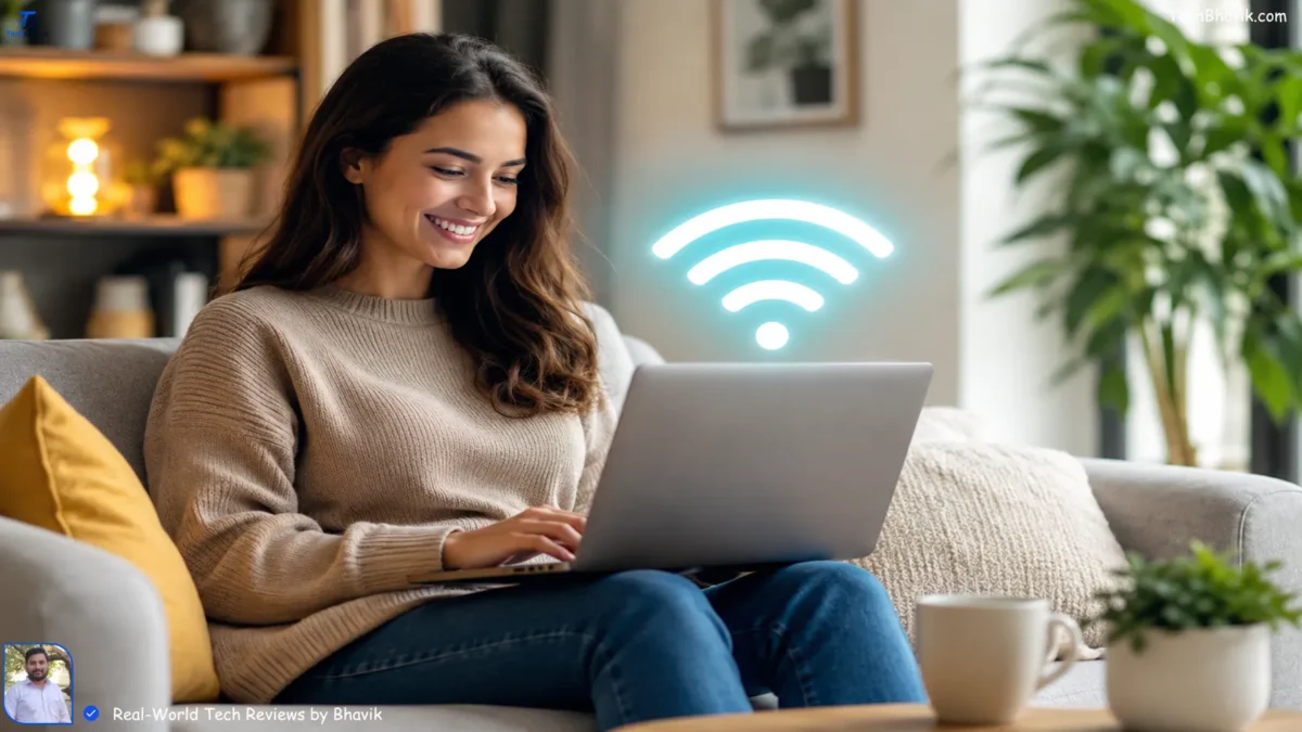 How to Connect to WiFi: 7 Easy Steps for All Devices (2026) Person using a laptop and smartphone connected to a fast home WiFi network