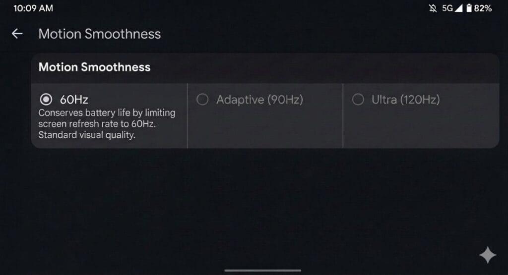 Reduce screen refresh rate Android battery fix