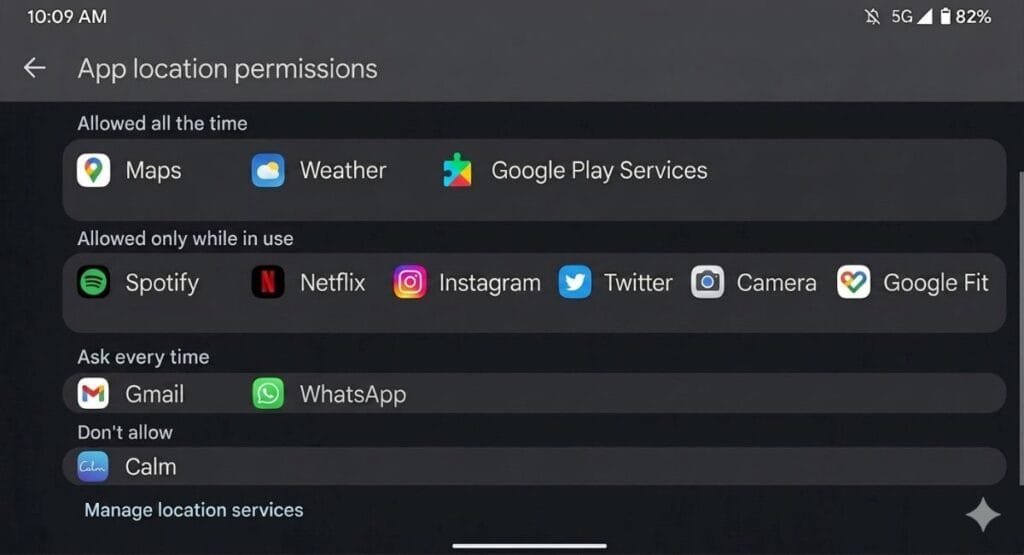 Android location permissions battery drain fix