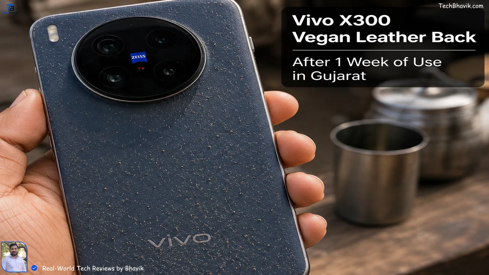 World Top Mobile Companies Ranked: From Value Kings to Luxury Beasts World top mobile companies Close-up of Vivo X300 vegan leather back showing dust particles collected after one week of use in Gujarat