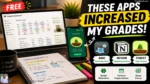 15 Best Apps for Studying (Free & Paid) — Tested and Ranked Student study desk with laptop showing Notion dashboard, smartphone displaying Forest focus timer, and study notes beside productivity apps Anki, Notion, and Forest for students.