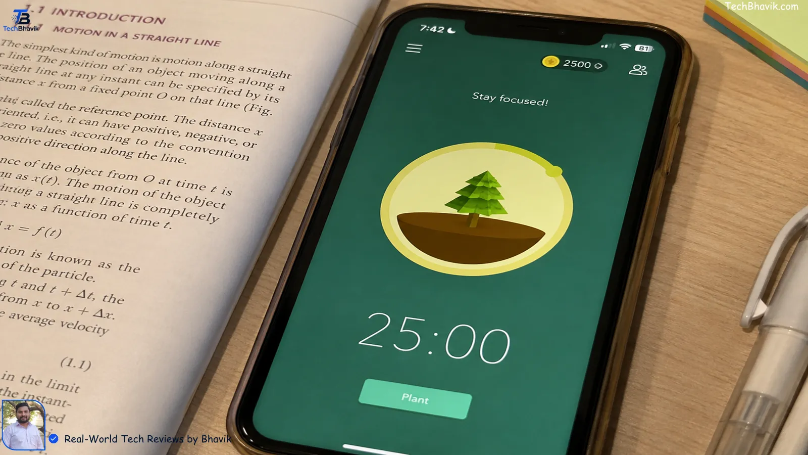 15 Best Apps for Studying (Free & Paid) — Tested and Ranked Forest focus app on a smartphone screen showing a grown digital tree and a 25 minute study timer.