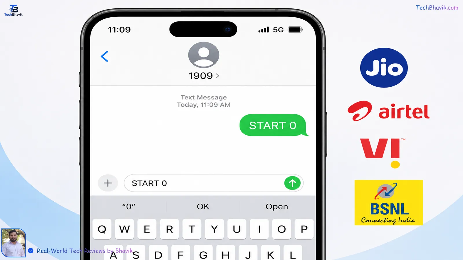 Activating full DND by sending START 0 SMS to 1909