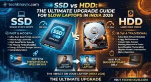 ssd vs hdd ,Is your laptop struggling with 2026 software? Don't buy a new one just yet! Our latest guide at techbhavik.com breaks down why an SSD (Solid State Drive) is the essential upgrade for every Indian laptop user.