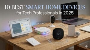 10 Best Smart Home Devices for Tech Professionals in 2026 showing Google Nest Hub and smart automation ecosystem