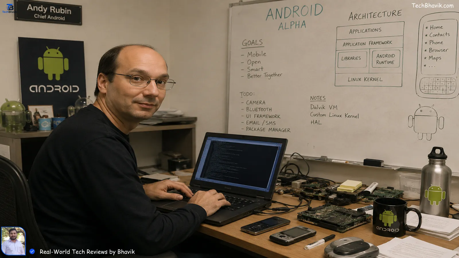 Who Owned Android Before Google? Full History Guide Andy Rubin working on early Android operating system before Google acquisition