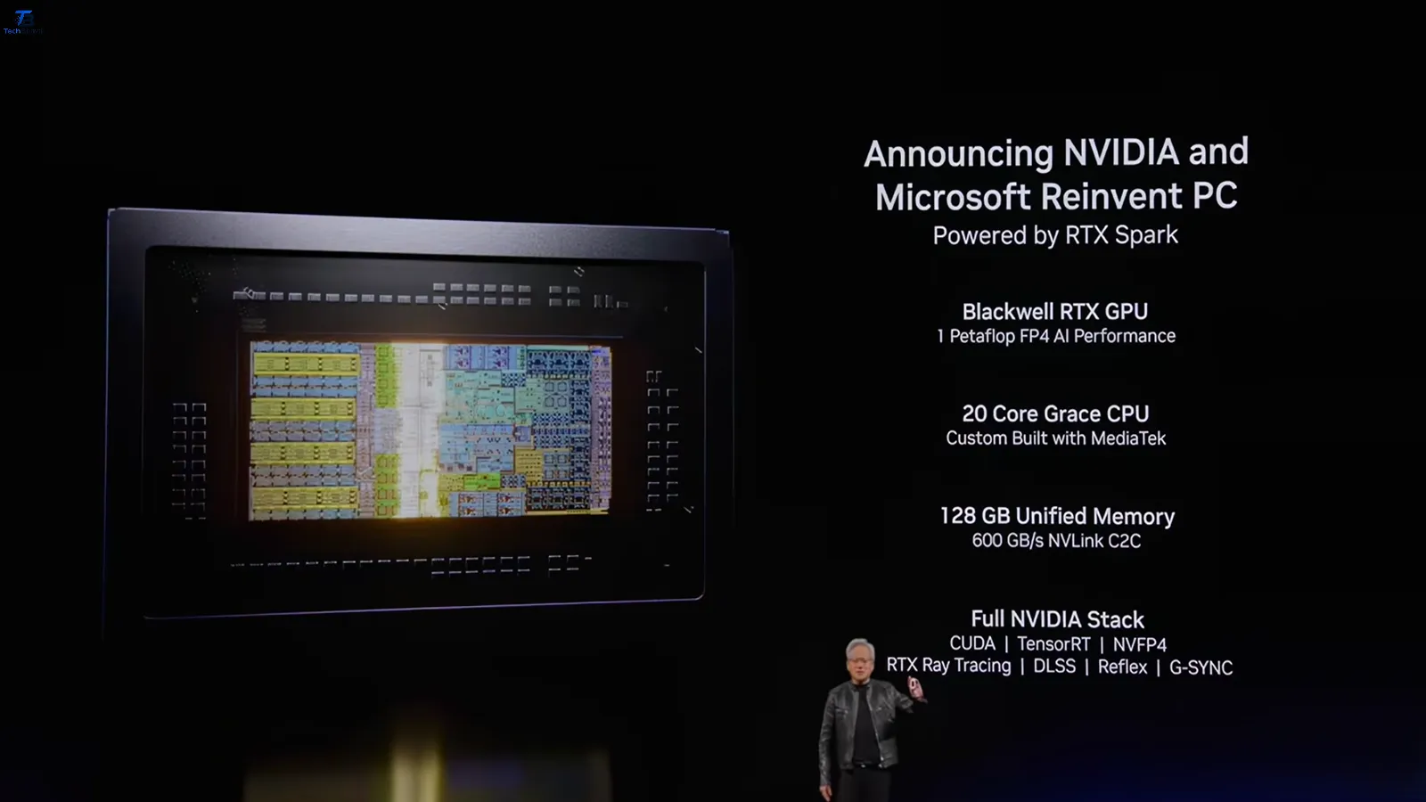 Nvidia RTX Spark: The AI Chip That Reinvents Your PC Nvidia RTX Spark AI performance comparison chart from Computex 2026 keynote