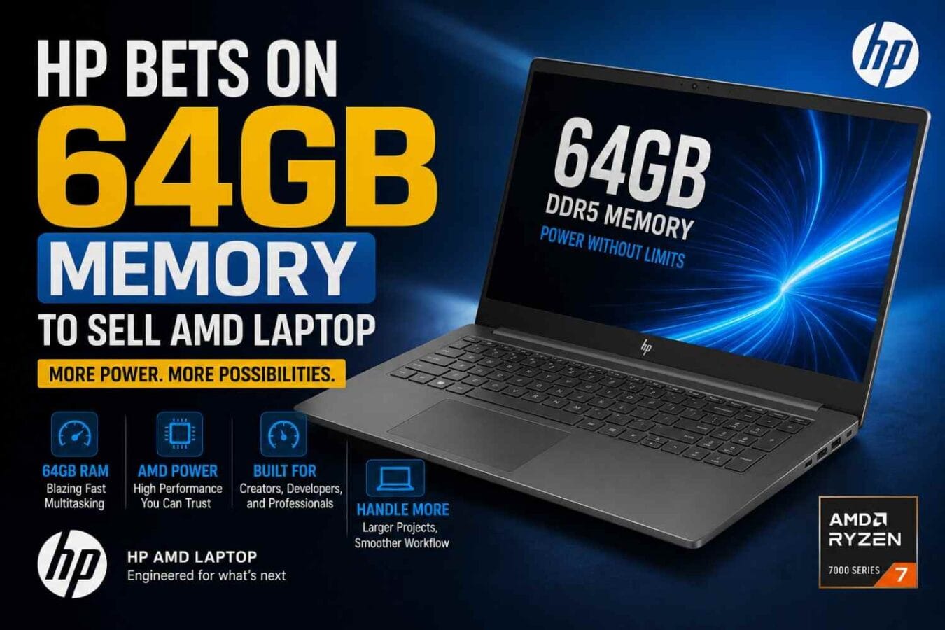 HP bets on 64GB memory AMD laptop