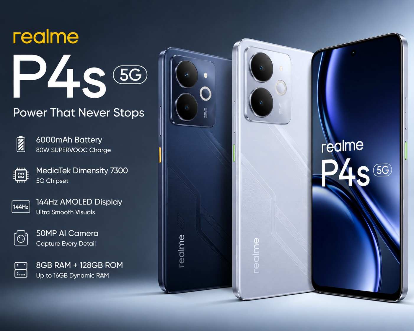 Realme P4s 5G Launching On 26th August, 12PM Realme P4s 5G