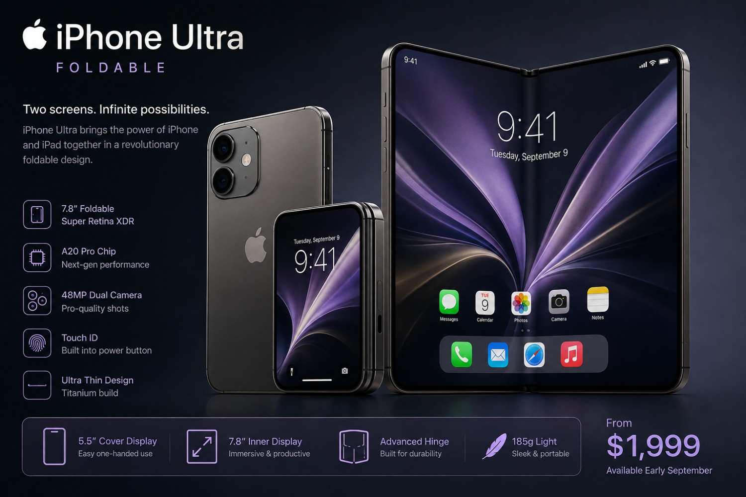 Apple to launch $2,000-plus foldable 'iphone Ultra'in early September iphone Ultra foldable