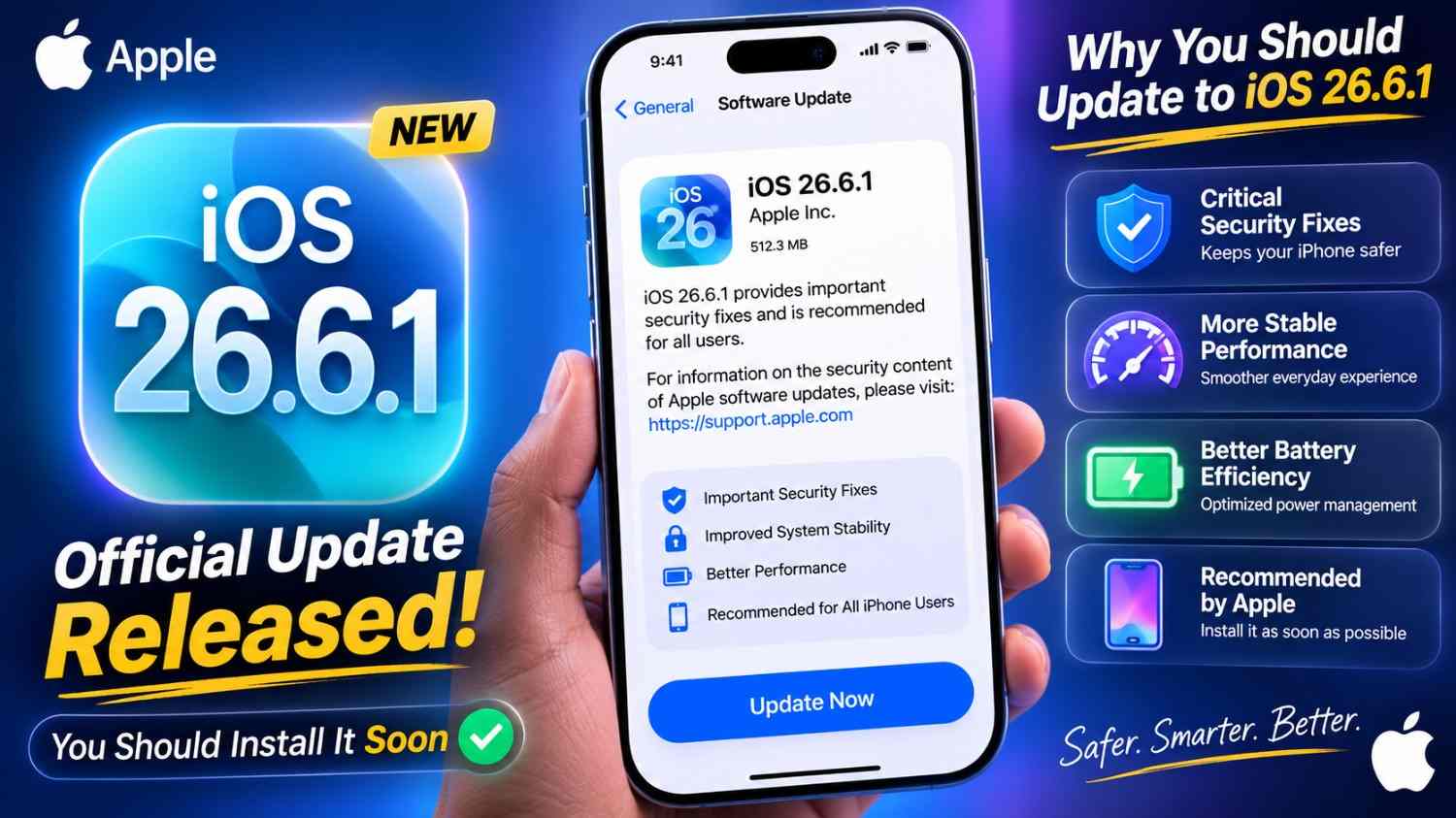 Apple has shipped iOS 26.6.1, and you should install it soon