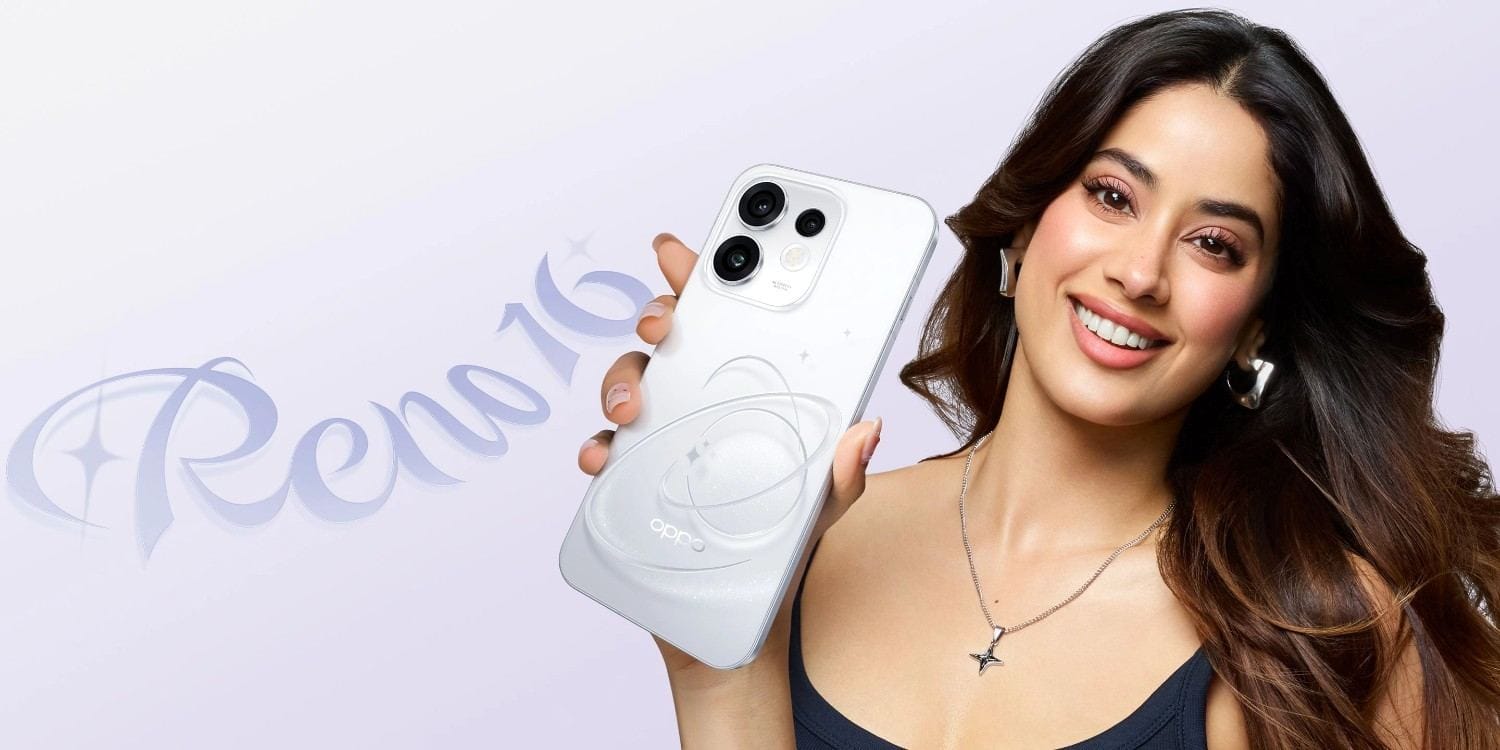 Oppo Reno 16 : A ₹66,999 Value With a 6,700mAh Battery & 50MP Cameras OPPO RENO 16 5G SMARTHPHONE SHOWING INDIAN ACTRESS ADVERTISING THAT PRODUCT
