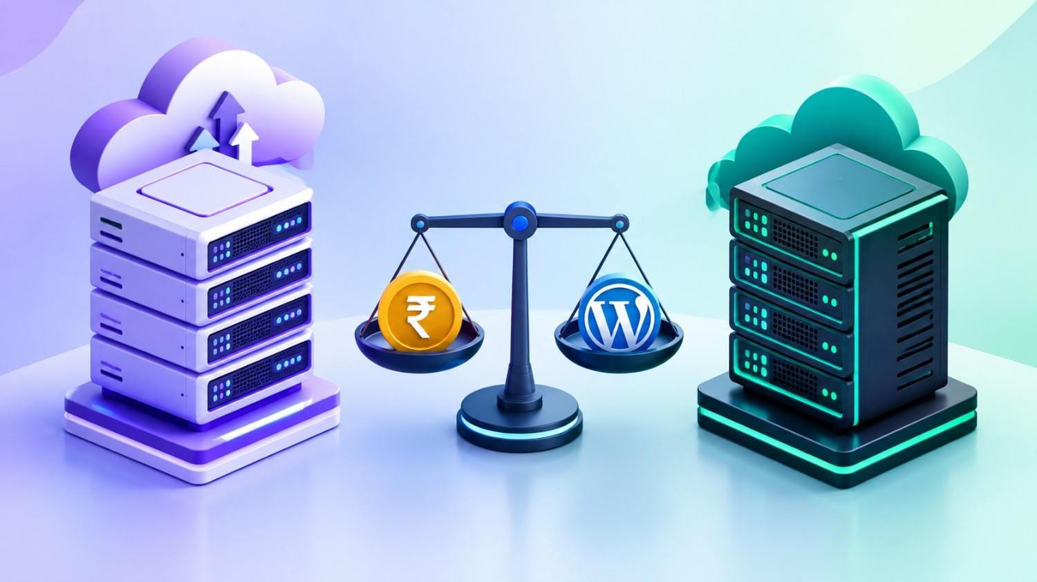 Visual comparison banner showing Hostinger versus GoDaddy WordPress hosting in India