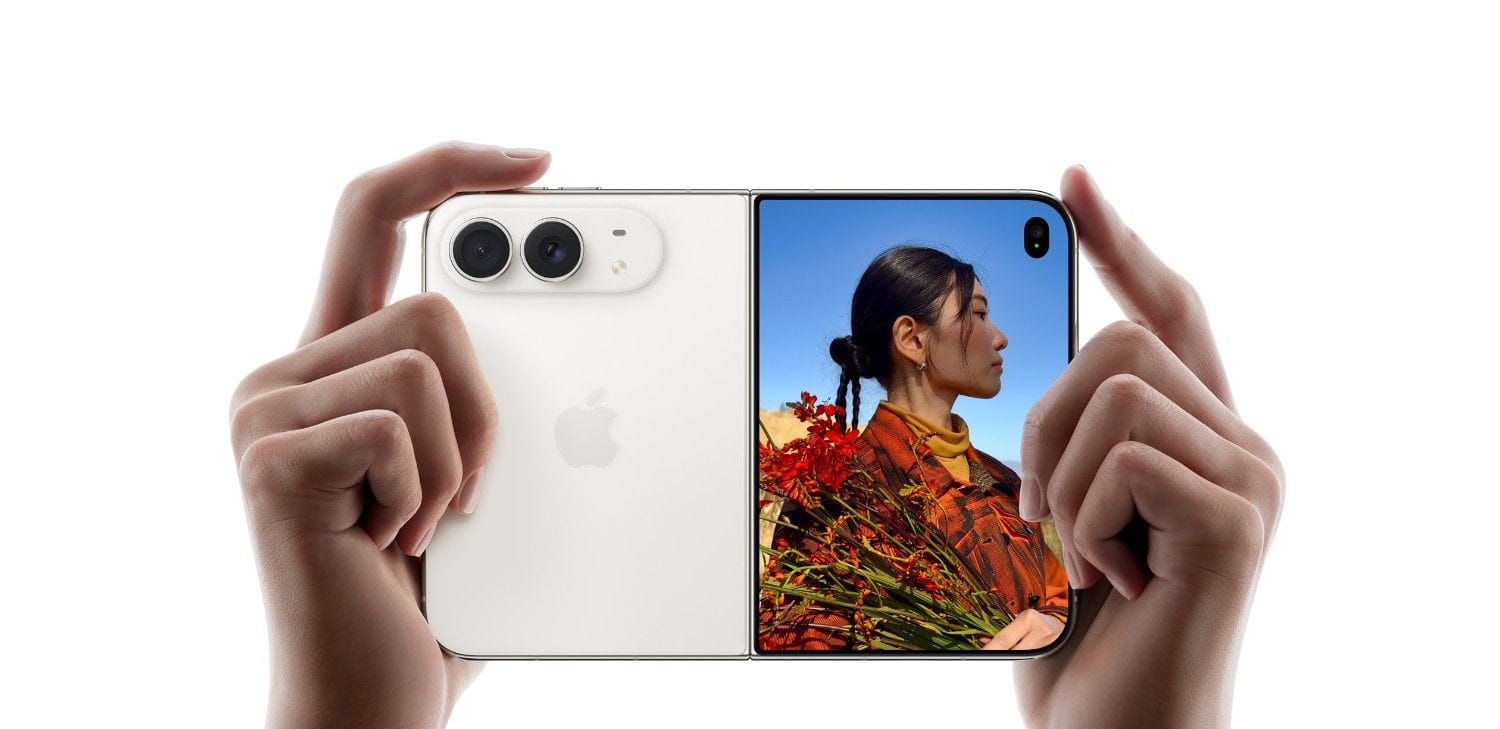 Apple iPhone Duo: Titanium frame and hinge cover Beautiful and durable. iPhone Duo Night Sky and Star White colours